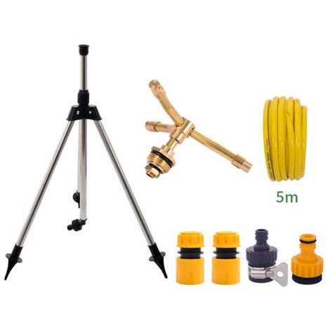 Aspersor rotativo automático de 3 brazos, cabezal de riego giratorio automático, cabezal de aspersor giratorio de 360 grados, aspersor de área grande para jardín, patio y césped.