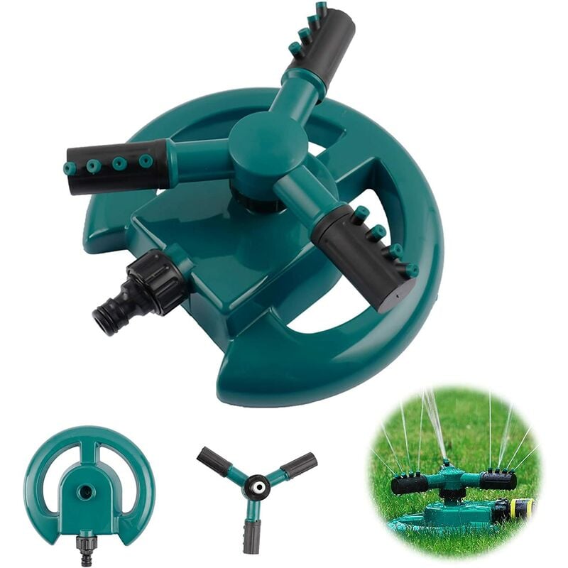 

Aspersores de jardín, pistolas rociadoras giratorias automáticas con 3 cabezales de riego por aspersión de 360 ​​grados para césped-césped-jardín,