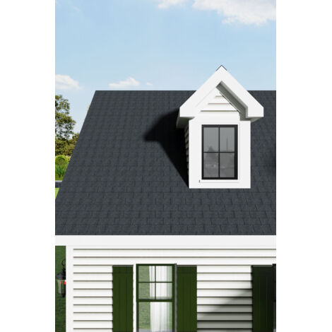 Asphalt Roof Shingle Garden Bitumen Roofing Shingles  Shed Roof Tiles,Rectangular,Black,18pcs 2.6m²