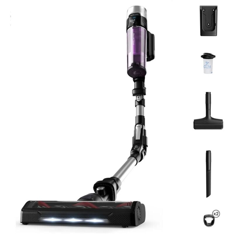 Rowenta - Aspirateur balai 2 en 1 rechargeable 18v noir/violet RH2037 - noir