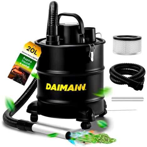 DAIMANN Aspiracenere 20l 800w Con Filtro Hepa, Soffiatore Camino E Tubo Metallico