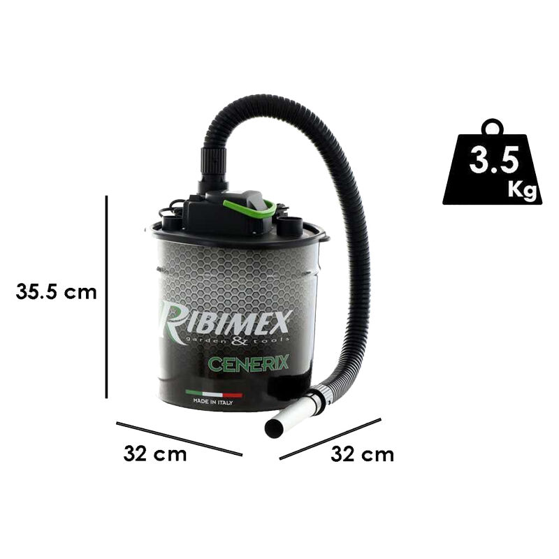 Bidone Aspiracenere elettrico Ribitech Cenerix 1200W aspira cenere stufe pellet