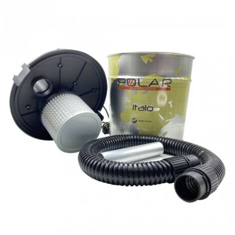 Vinco Aspiracenere Cenerone 800W in Acciaio 15LT con Filtro HEPA per Pellet  e Legna Tubo Flessibile Bocchettone Alluminio - Cromato