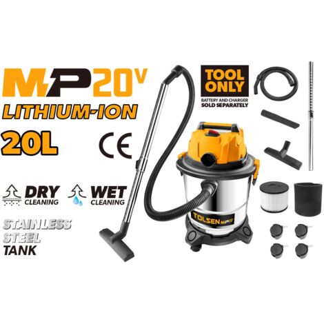 ASPIRADOR A BATERIA Y LIQUIDOS 20V SERIE MP20V 20LT TOLSEN