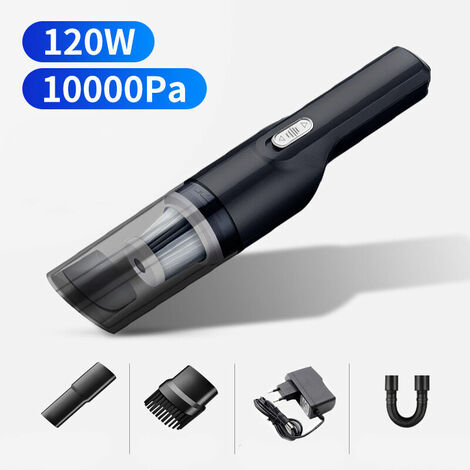 Aspirador de mano inalámbrico Aspirador de coche 10000PA 120W 8.4V Batería 2000mah Húmedo y seco