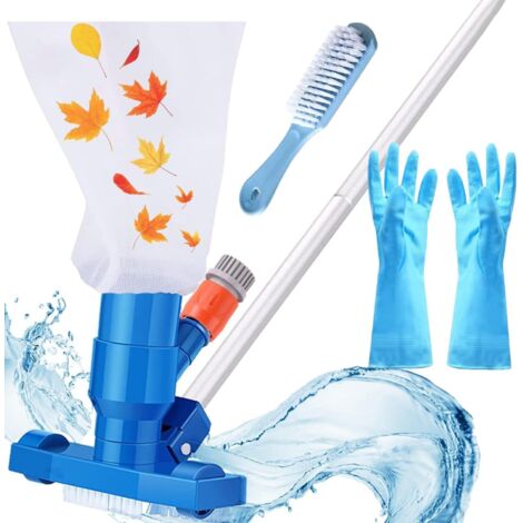 Aspirador de Piscina, Kit de Limpieza Piscina,Aspiradora de Fondo de Piscina Portátil con Poste de 5 Secciones,Para Piscinas Sobre el Suelo,Estanques,Piscinas Inflables, de Hidromasaje,de SPA