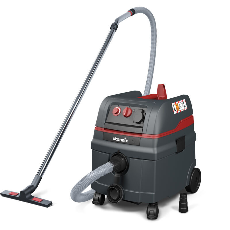 Aspirador en seco/mojado Starmix isc L-1625 top (1600 vatios, depósito bruto 25 l, cable de alimentación 8 m aspirador industrial, limpieza de filtro