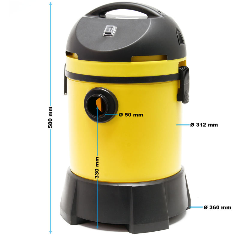 Monzana Aspirador de estanques fondo aspira en seco y h/úmedo limpiador de lodo limpiafondos de piscina 1400W 35L succi/ón 65L//s