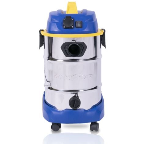 Aspirador Industrial para Sólidos y Líquidos 30 L. Aspiradores sin Bolsa 1.600W. Enchufe Sincronizado 1.000W. Función Soplado. Cepillo Combinado/Suelos. Filtrado HEPA. Potencia Vacío 20 kPa - Goodyear