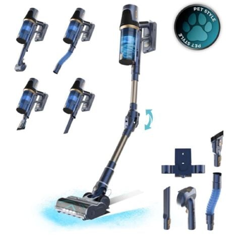 Cecotec Aspirador Escoba sin Cable BLDC Conga Rockstar RS70 Pet Flex. 500W, Potencia de Succión 150AW, Modo Auto, Cepillo para Animales y Tubo Flexible, Batería 33,6V, Limpia 140m2 en Modo Eco