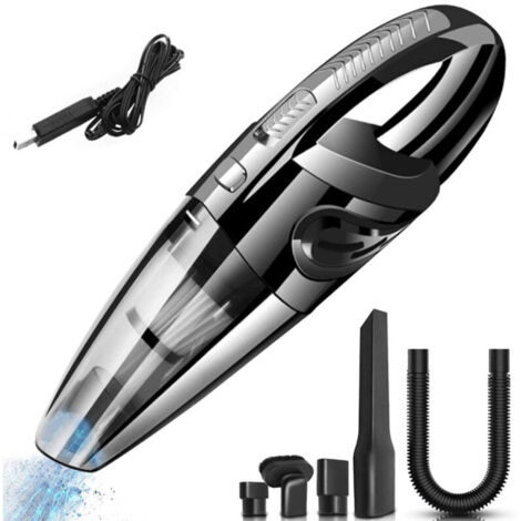 Aspiradora Ash, potente aspiradora portátil inalámbrica de 120 W y 2200 mAh con función para sólidos y líquidos, filtro HEPA lavable y 5 boquillas, recargable para el hogar, mesa, oficina y coche.