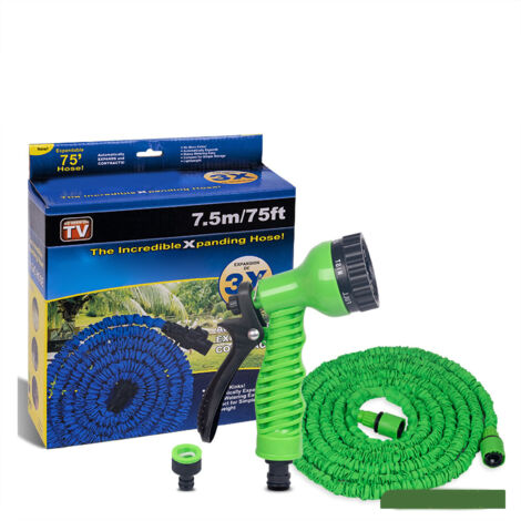 Aspiradora automática extensible para lavar coches y regar el jardín [Boquilla de plástico flexible, alcance de 10 m]