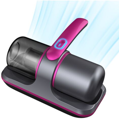 Aspiradora de cama, aspiradora de mano UV, aspiradora inalámbrica para colchones, limpiadora profunda, vibración de 8000 veces por minuto (negra)