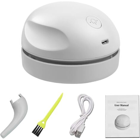 Aspiradora de escritorio con carga USB, boquilla de succión, cepillo de limpieza, diseño desmontable y mini aspiradora de polvo portátil para mesa, la mejor aspiradora para limpiar el polvo