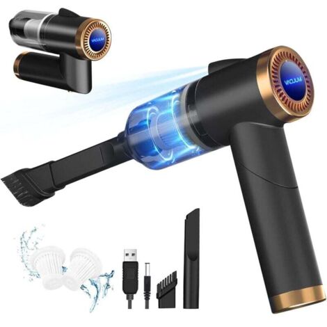 Aspiradora de mano inalámbrica, 9000 Pa, 120 W, mini, potente, recargable, 4000 mAh, con luz LED, filtro HEPA, USB, para el hogar, el coche y las mascotas.