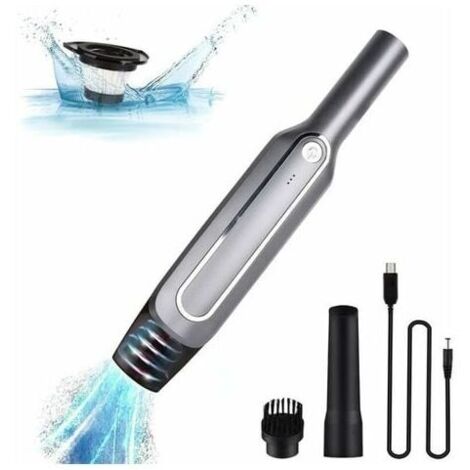 Aspiradora de mano inalámbrica de 6000 Pa - Miniaspiradora de escritorio recargable de 2000 mAh para coche, para uso en seco y húmedo - Cocina, coche, sofá, mascotas