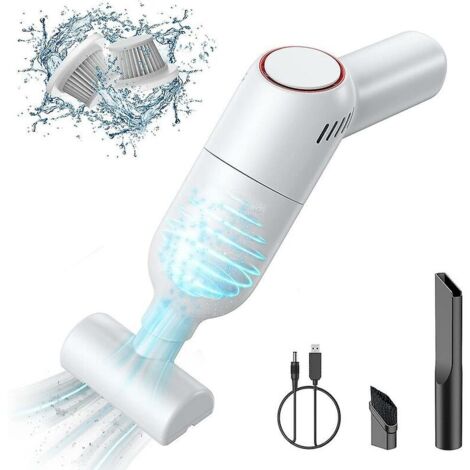 Aspiradora de mano inalámbrica: miniaspiradora de mano con batería recargable, potente succión, portátil, para alfombras de coche, en seco y húmedo.