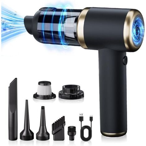 Aspiradora de mano inalámbrica para coche y hogar – Potente aspiradora portátil para coche – Doble uso para el hogar y el coche – Con carga inalámbrica – Compacta, ligera y fácil de usar – Aspiradora 