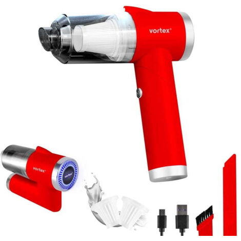 Aspiradora de mano inalámbrica roja Vortex CRC90