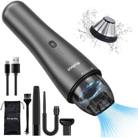 Aspiradora de mano, miniaspiradora inalámbrica recargable con filtro HEPA lavable, potente aspiradora para coche de 7000 Pa y 70 W, ideal para casa, oficina y coche (negra).