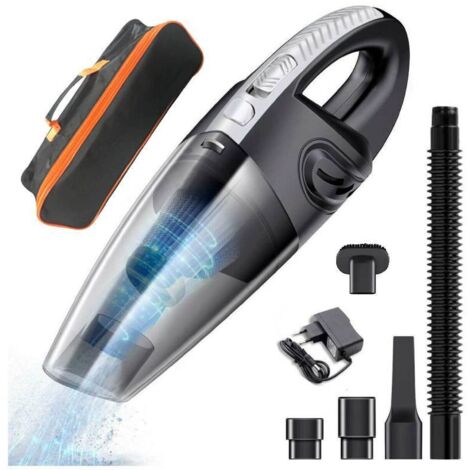 Aspiradora portátil inalámbrica para coche de 120 W y 2200 mAh con ocho funciones, secadora lavable, filtro HEPA y 5 boquillas recargables. Alta potencia, uso dual en seco y húmedo.