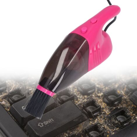 Aspiradora portátil USB de mano con alta potencia de succión, mini kit de limpieza multifuncional, ABS rosa - Mano Mano