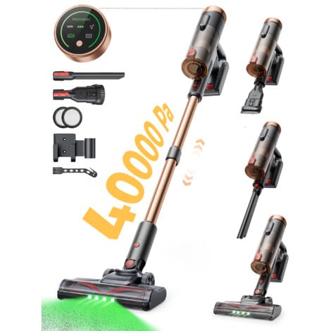 Aspirapolvere a batteria Proscenic P11 ultra - Grande aspirazione di 40 kpa/400 W - Durata della batteria di 40 minuti - Schermo LED intelligente