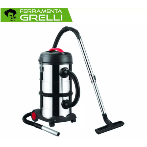 Aspirapolvere Cenere e Liquidi Doppio 30 L – 1200W con Serbatoi in Acciaio Inox