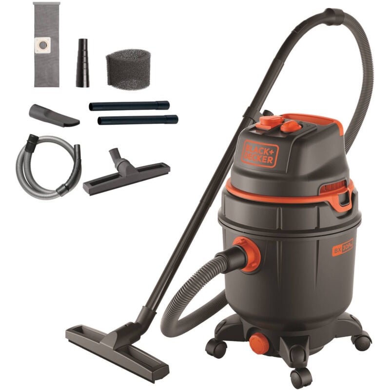 Black+decker Aspiratore Solidi e Liquidi BXVC30PTDE con Presa Elettroutensili (1600 w, 30 l)