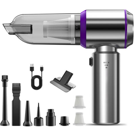 Aspirapolvere portatile 3 in 1, potente aspirapolvere senza fili, mini aspirapolvere per auto da 18000 Pa con 3 velocità, ideale per computer, casa, auto, ufficio e divano.