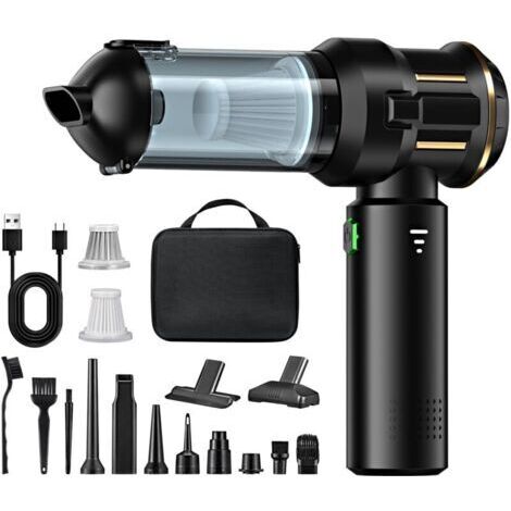 Aspirapolvere portatile 4 in 1, potente aspirapolvere per auto senza fili da 25000 PA, motore brushless a 3 velocità, 220.000 giri/min per auto/casa