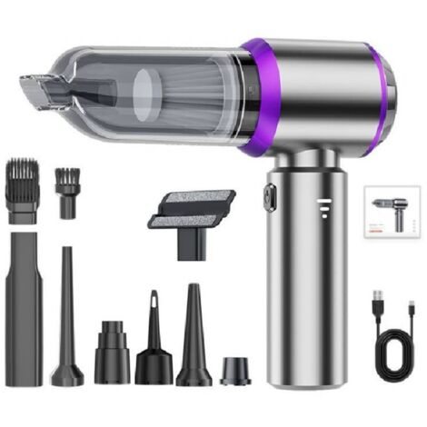 Aspirapolvere portatile, mini aspirapolvere senza fili da 19000 Pa, 3 velocità, potente aspirapolvere multifunzionale senza fili per auto, motore brushless, adatto per uso interno, cura degli animali 