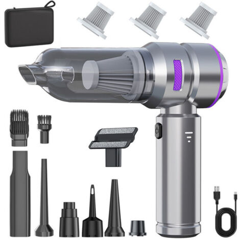 Aspirapolvere portatile senza fili, mini aspirapolvere portatile da 16.000 Pa con 3 velocità, potente e multifunzionale per auto con motore brushless, per auto, animali domestici, casa e auto.