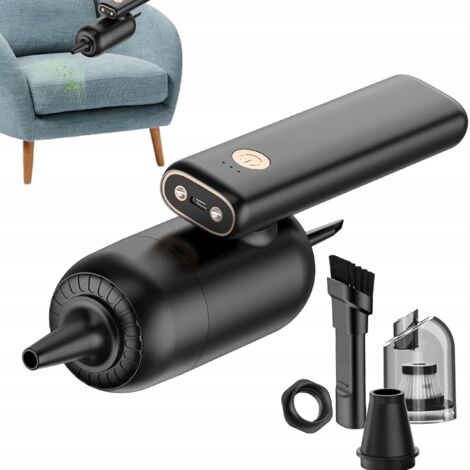Aspirapolvere portatile senza fili per auto e casa, 2 in 1, con soffiatore a LED.