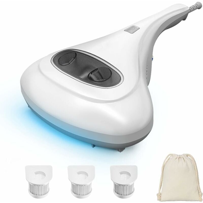 Ulisem Pulisci Materassi, Aspira Materassi Tessili con Luce di Sterilizzazione UV, Senza Sacco, Filtro HEPA Lavabile, con Cavo