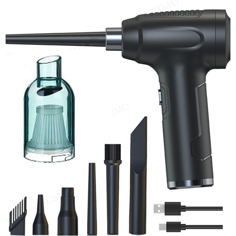 Treetalk - Aspirateur à air comprimé, aspirateur d'ordinateur sans fil, dépoussiéreur électrique pour clavier, bureau, nettoyage de siège de voiture,