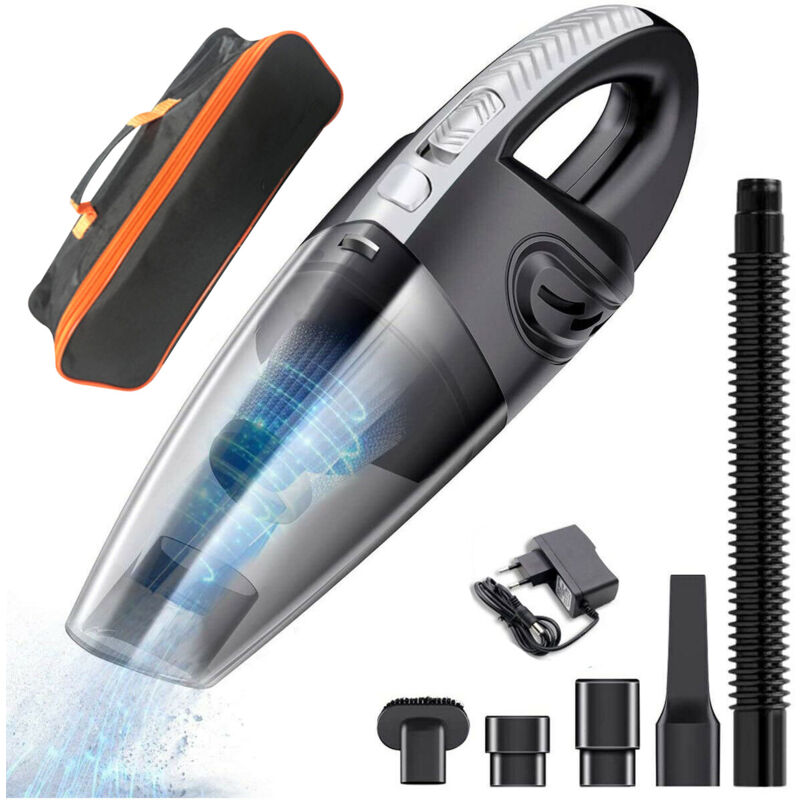 Aspirateur à cendre,Aspirateur à Main sans Fil Puissant Portable 120W 2200mAh avec Fonction Huimide & Sèche Filtre hepa Lavable et 5 Buses