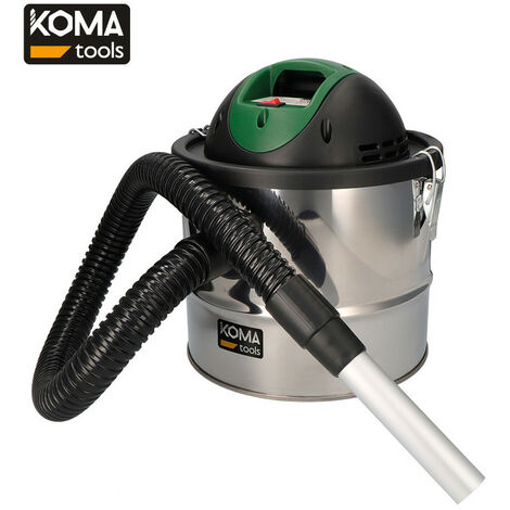 Aspirateur à cendres 800W – Capacité 10 litres – Tuyau d'aspiration 1m – Conduit rotatif 360° – Compact Ø25x30cm – Koma Tools