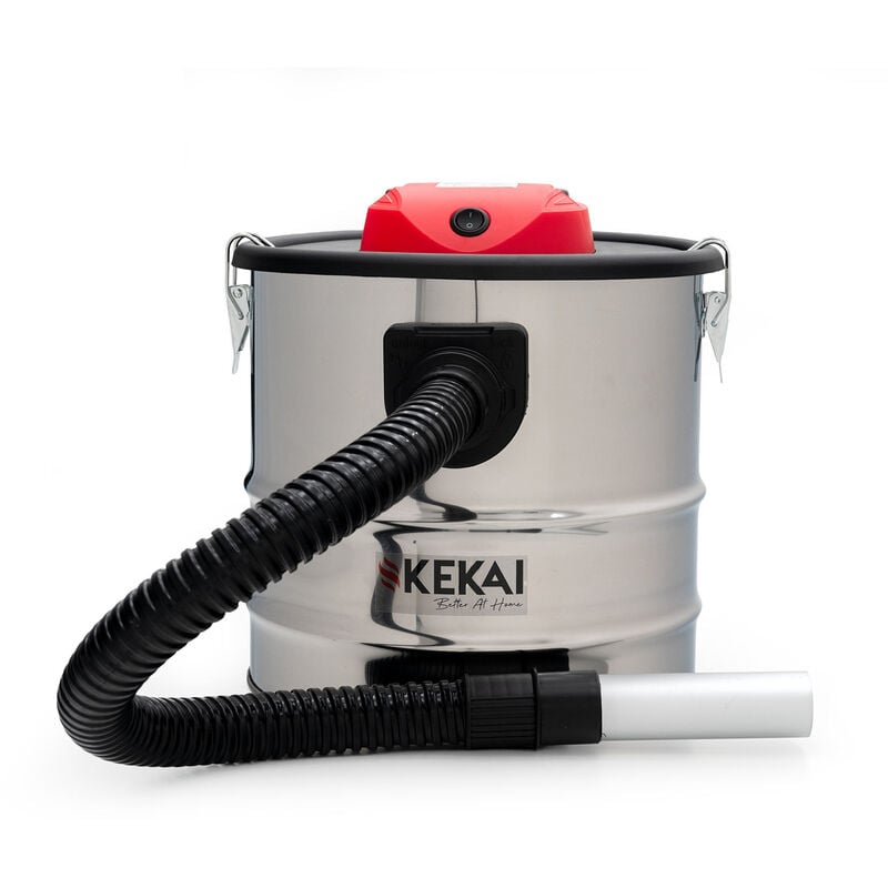 Aspirateur Souffleur à Cendres Léger 18L Kekai Trajano 1200W Filtre hepa Lavable en Acier Couleur Métal