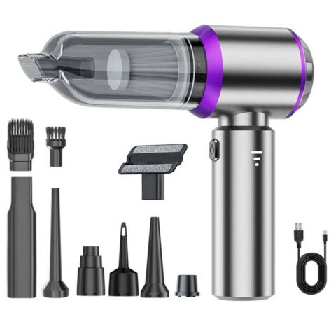 Aspirateur à Main, 15000Pa Mini Aspirateur sans Fil Portable à 3 Vitesses, Multifonctionnel Aspirateur Voiture Puissant sans Fil avec Moteur sans Balais, pour Voiture Animaux Maison Car