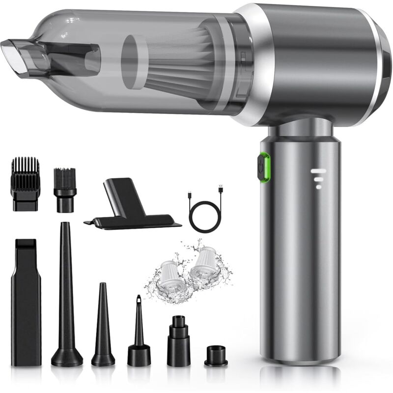 Aspirateur à Main, 18000Pa Aspirateur à Main sans Fil, Aspirateur de Voiture à 3 Vitesses avec Moteur sans Brosse, Mini Aspirateur de Voiture pour