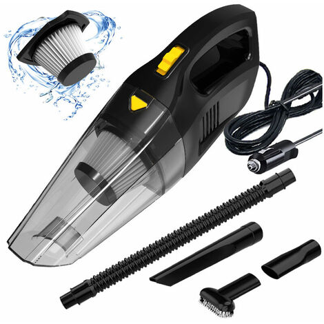 Aspirateur à main 3 en 1, aspirateur portable sans fil 120W/7000PA avec filtre HEPA, humide et sec, 30 minutes de travail, batterie rechargeable à faible bruit, avec filtre, pour la maison (noir)