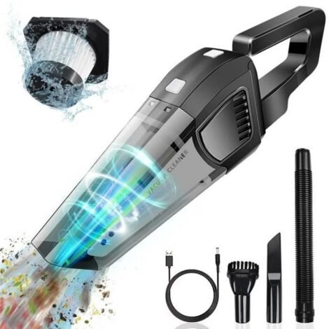 Aspirateur à Main, 9000PA Aspirateur Voiture Puissant Silencieux avec 2500mAh, 30min, Idéal pour Domicile, Voiture