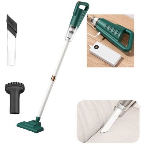 Aspirateur à main, Aspirateur balaisBalai électrique, silencieux, grande puissance d'aspiration, mobile et rechargeable, Vert,KINSI