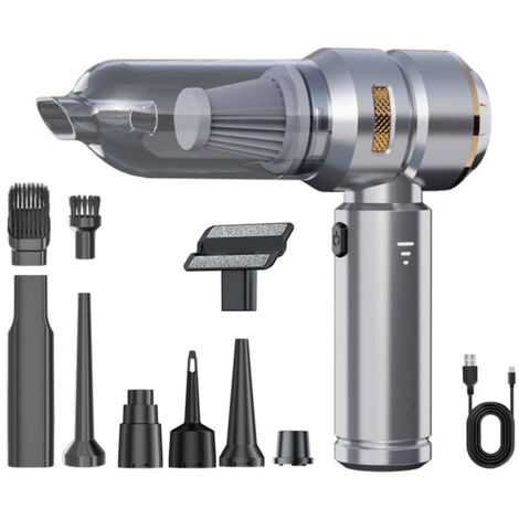 Aspirateur à main, aspirateur sans fil 3-en-1 de 16 000 Pa, puissant aspirateur pour voiture à 3 vitesses, mini-aspirateur rechargeable pour voiture, maison et poils d'animaux