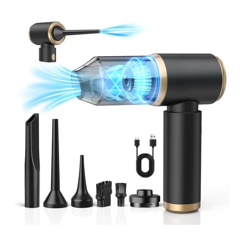 Aspirateur à Main Sans Fil, 18000PA Aspirateur Voiture Puissant, 4 en 1 Portable Mini Aspirateur Sans Fil, 4000mAh USB Rechargeable Petit Souffleur