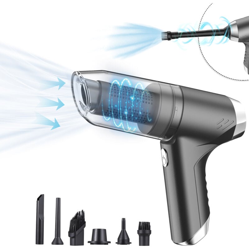 Lifcausal - Aspirateur à main sans fil 19000 Pa Aspiration puissante 3 en 1 Souffleur d'air et pompe à main Aspirateur 120 w Haute puissance