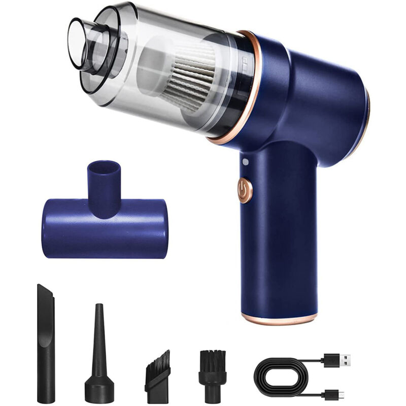 Lifcausal - Mini aspirateur à aspiration puissante 3 en 1 pour voiture, moteur sans balais puissant de 4000 Pa, aspirateur à main sans fil,