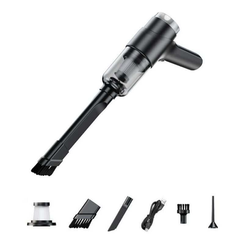 Csparkv - Aspirateur à Main sans Fil, 4 in1 Aspirateur Voiture, Mini usb-c Aspirateur de Voiture Puissant 6500Pa, Rechargeable Légère avec Filtre