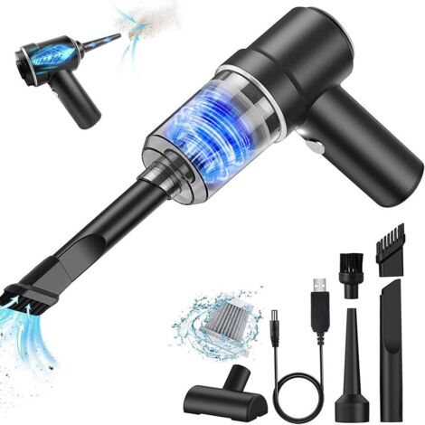 Aspirateur à Main Sans Fil 6000 Pa avec Chargement Type-C, Aspirateur Portable pour Voiture et Maison